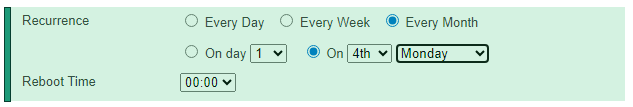 Auto Reboot Every Month
