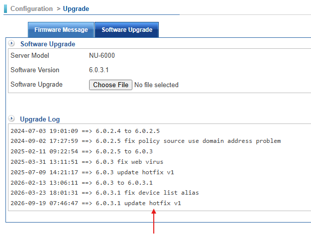 Upgrade Hotfix